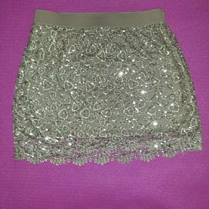 Gold sequin skirt